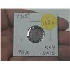 Image 1 : 1915 Canadian Silver 5 Cents. Key Date. VG10.