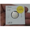 Image 1 : 1900 Canadian Victoria Silver 10 Cents. aG3 with readable date.