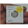 Image 1 : 1902H Canadian Silver 10 Cents. Large H. G4.