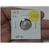 Image 1 : 1913 Small Leaves Silver 10 Cents. VF30.