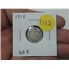 Image 1 : 1914 Canadian Silver 10 Cents. Issued the first year of World War I. VG8.