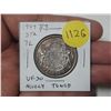 Image 1 : 1947 Straight 7 Left with 7 Over 7 Canadian Silver 50 Cents. VF30. Nicely Toned. Scarce.