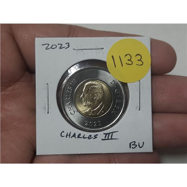 2023 Charles III Canadian $2 Toonie. First issue of the new king. BU.