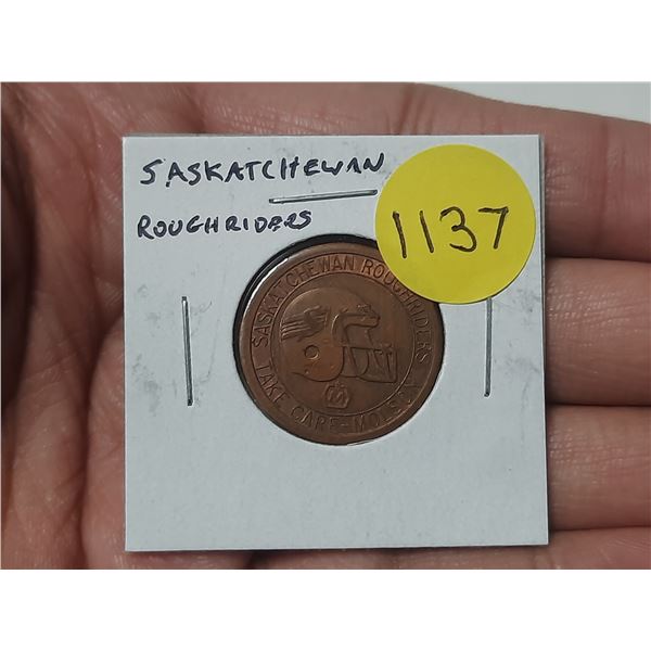 Saskatchewan Roughriders Beer Token.