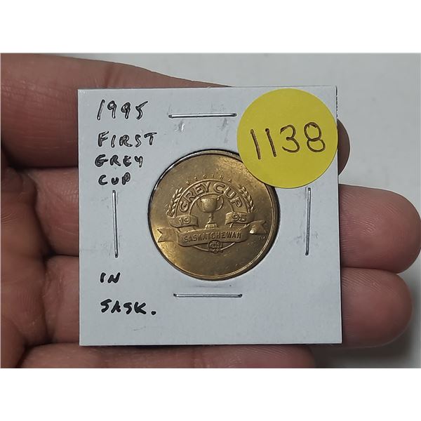 1995 First Grey Cup in Saskatchewan Beer Token.