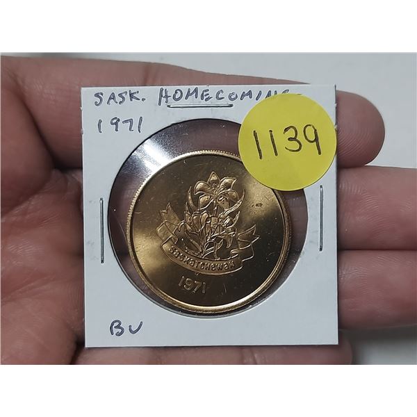 1971 Saskatchewan Home Coming medal. BU.