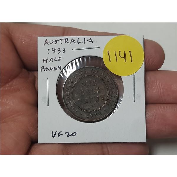 Australia. 1933 Half Penny. VF.