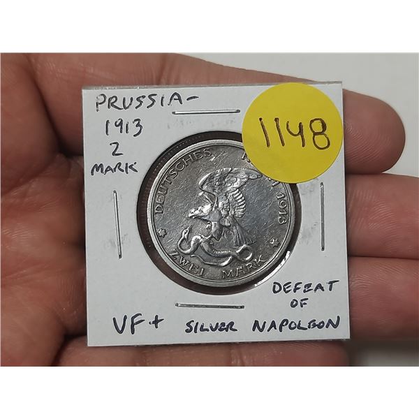 German States – Prussia. 1923 2 Mark. 100th Anniversary of the defeat of Napoleon. German e