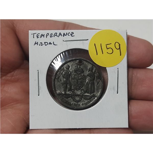 Temperance Society Medal. Fine. Holed.