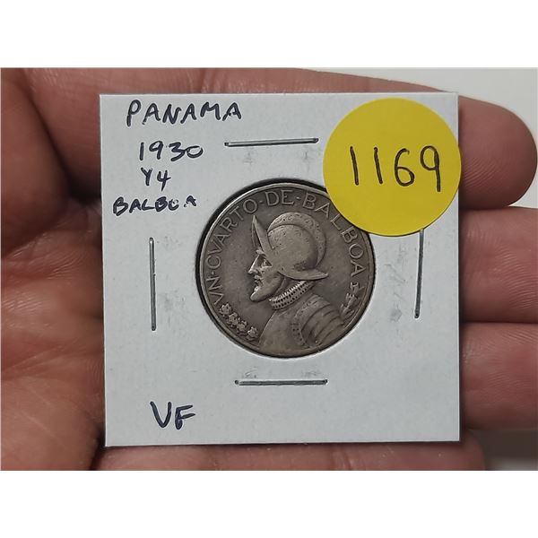 Panama. 1930 ¼ Balboa. VF.