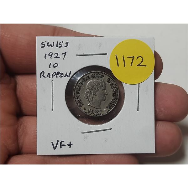 Switzerland. 1927 10 Rappen. VF+.