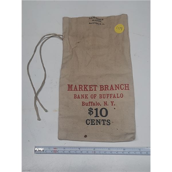 Small Coin Bag from the Market Branch of the Bank of Buffalo, Buffalo NY. At one time it contained $