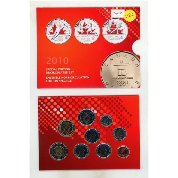 2010 Canadian Special Edition Proof Like Set. Special Olympic set containing 9 coins, including 3 Co
