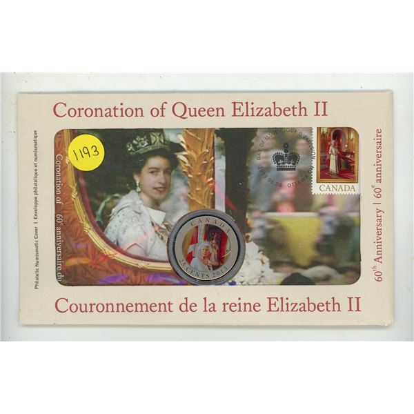 2013 60th Anniversary of the Coronation of Queen Elizabeth Colourized 25 Cents. It also includes a P