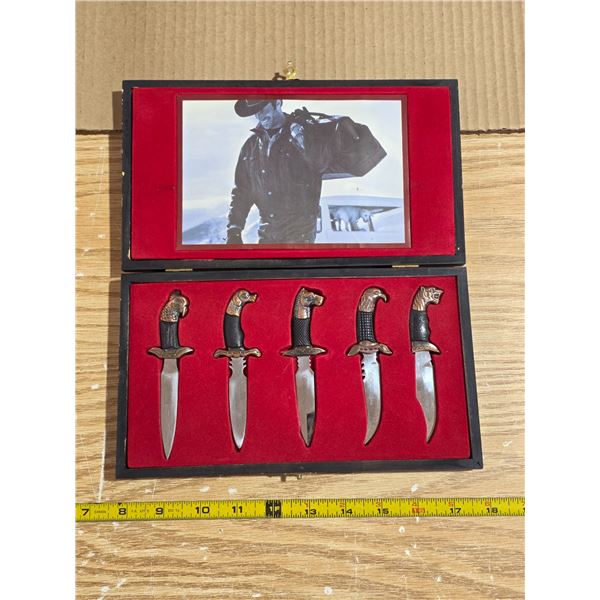 Defender ornamental knife set with case