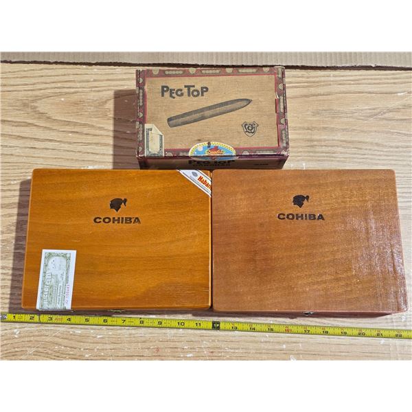 Empty cigar boxes