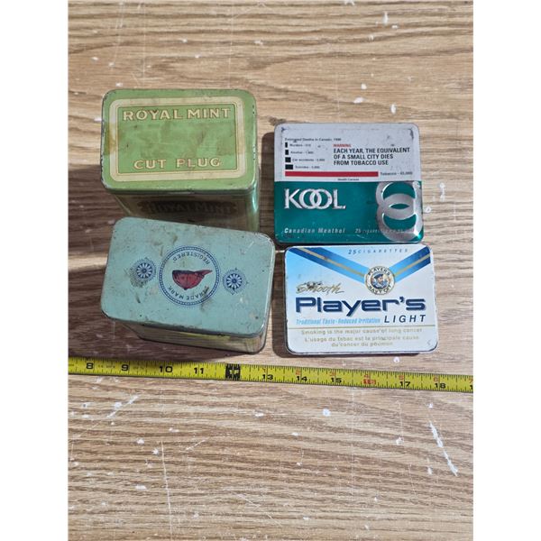 4 tobacco tins