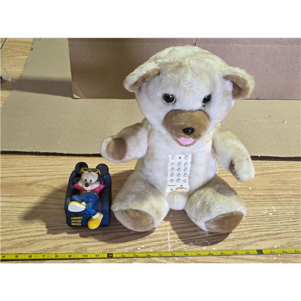 Teddy bear phone and mickey mouse radio- untested