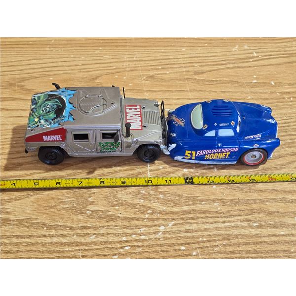 2 toys vehicle- hummer, hudson hornet