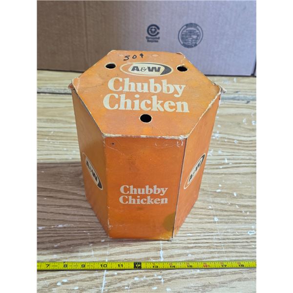 A and W chubby chicken box and contents