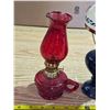 Image 4 : 2 oil lamps with chimneys- 10"H