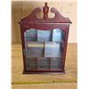 Image 1 : Wooden display cabinet with mirror back panel- 13" by 3" by 20"H