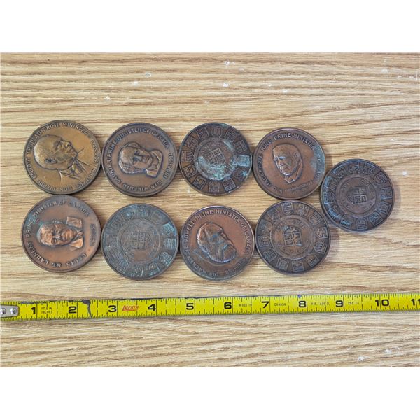 9 possible bronze coins- canadian prime ministers