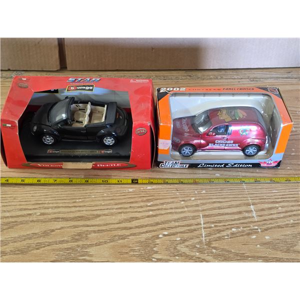 VW beetle and black hawks panel cruiser cars