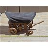 Image 1 : Wooden wagon with cloth top- 19" by 10"H