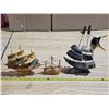 Image 1 : 3 boat statues- made from various materials