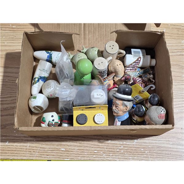 Lot of salt and pepper shakers
