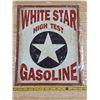 Image 1 : White star high test gas sign- 16" by 12"- reproduction