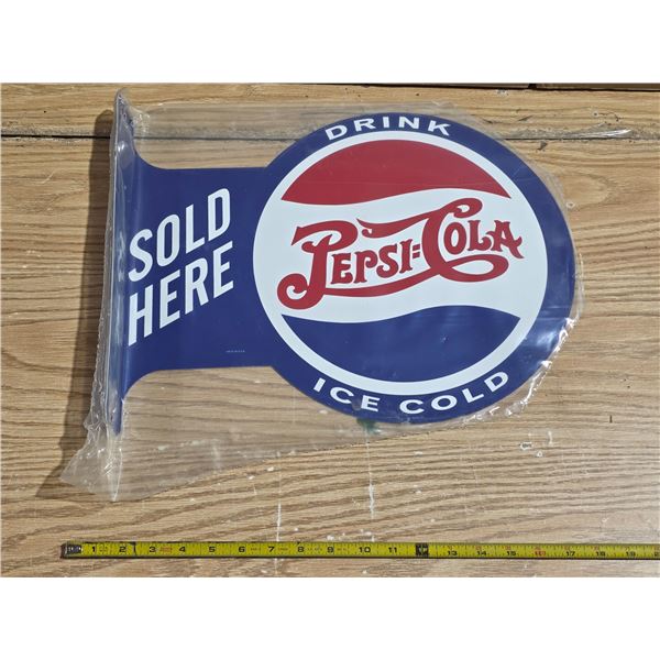 Flange pepsi cola sign- 17"- reproduction