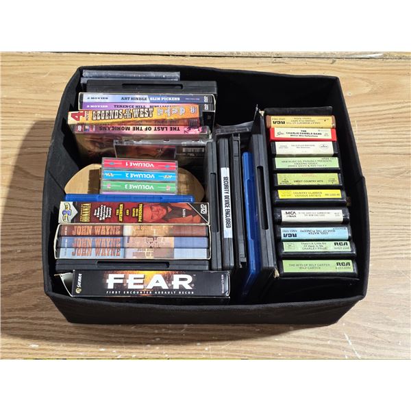 Lot of cassettes and movies