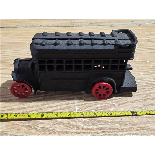vintage cast iron bus- 11"L