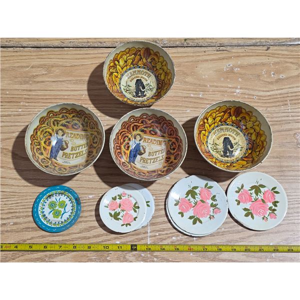 Vintage snack bowls and plates