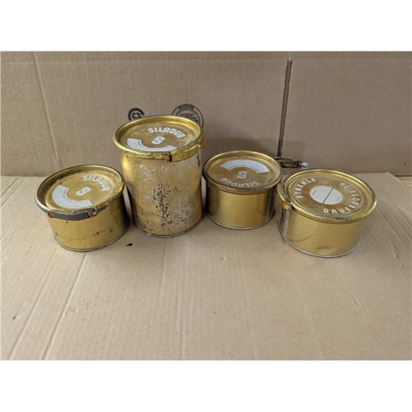 (4) Vintage Siladur Gummiring Containers