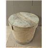 Image 5 : Wooden Barrel Storage Box w/ Misc. Christmas Items As Shown