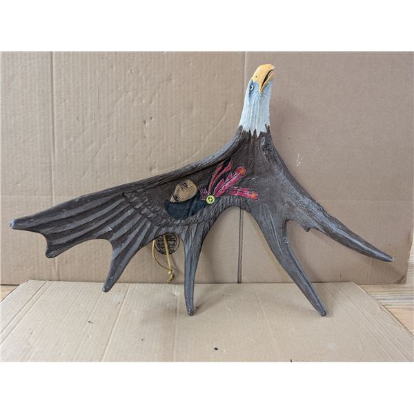 Moose Antler w/ Painted Indigenous Art Work 20"