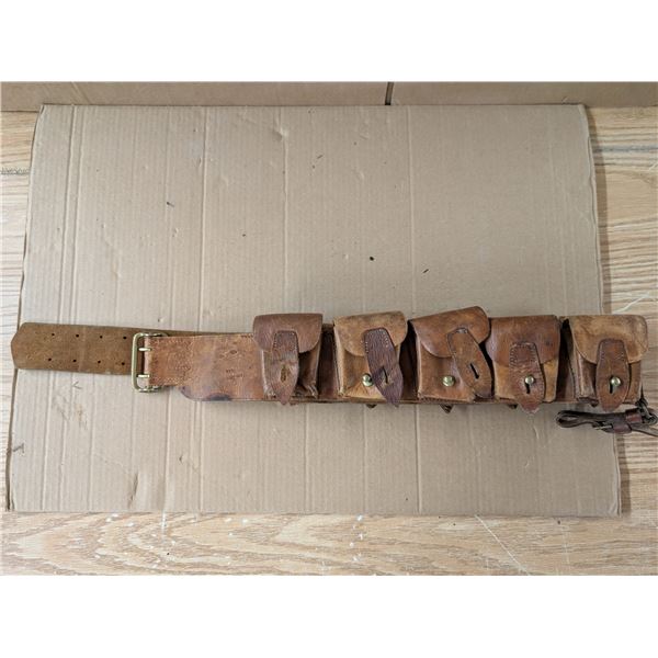Vintage Leather Belt w/ Pouches 48"