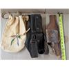 Image 2 : (1) Leather Vintage Bag. Vintage Belt, and Leather Carry Side Arm