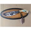 Image 1 : Indian Art Knife Décor w/ Wall Plaque "Wolf"