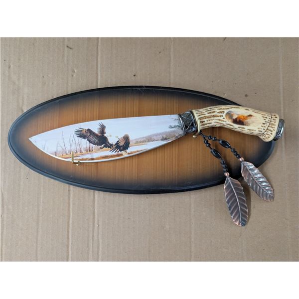 Indian Art Knife Décor w/ Wall Plaque "Eagle"