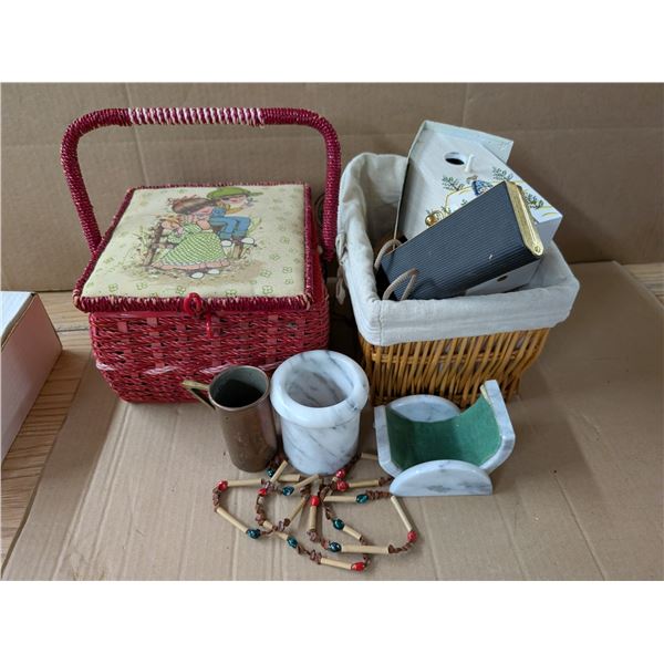 Lot of Misc. Whicker, Bird House, and etc.