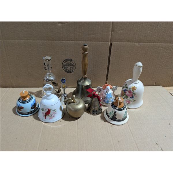 Lot of Vintage Bells (Brass, Glass, Ceramic, etc.)