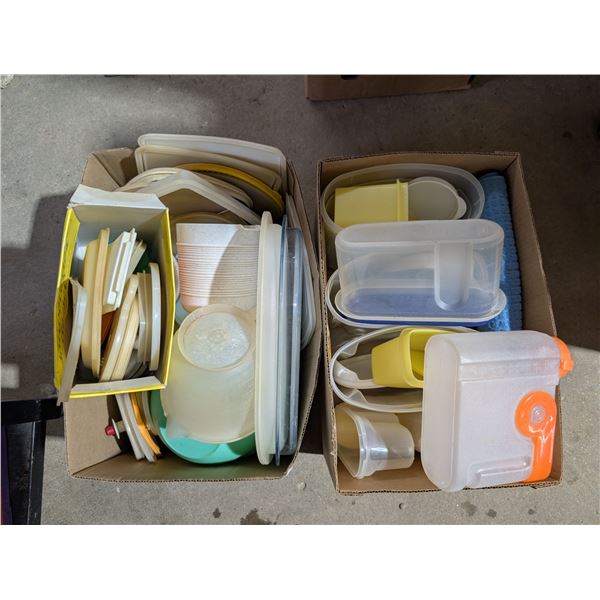 (2) Boxes of Tupperware and Misc. as Shown
