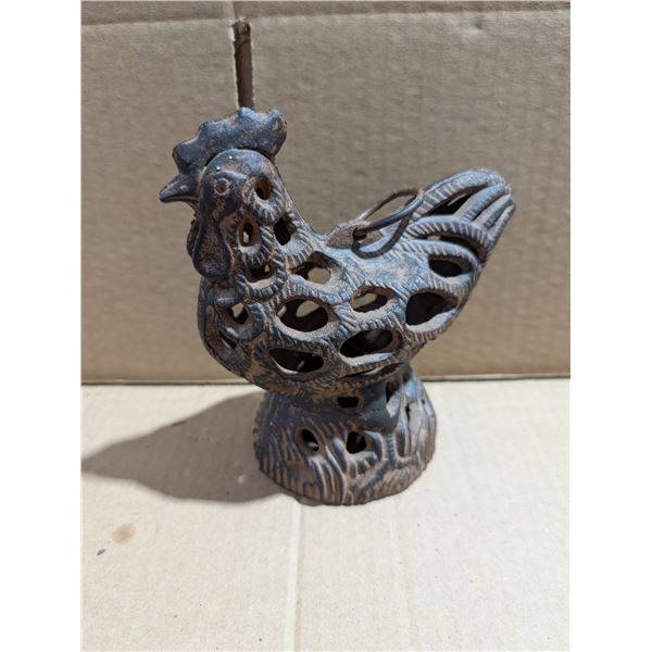 Vintage Cast iron Chicken Art Décor 6"