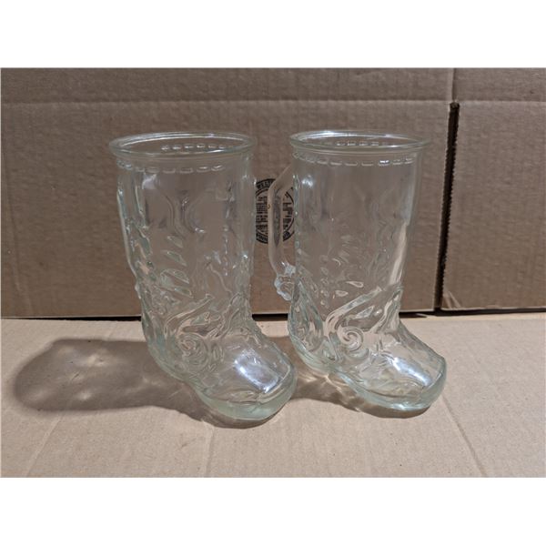 (2) Vintage Made in Canada Marked 7 Cowboy Boot Mugs