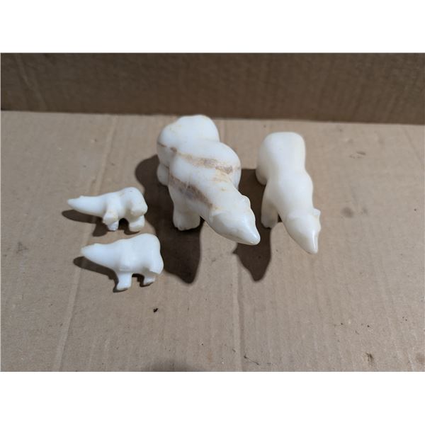 Vintage Possible Soap Stone Polar Bears Décor