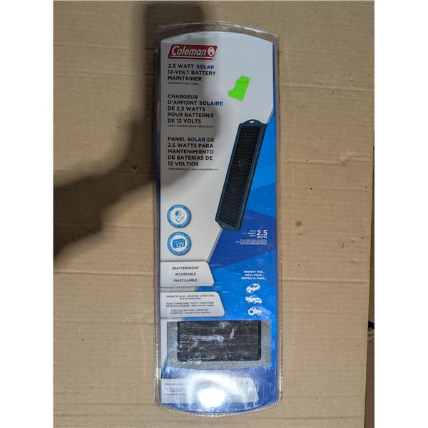Sealed New in Package Coleman 2.5 Watt Solar 12-Volt